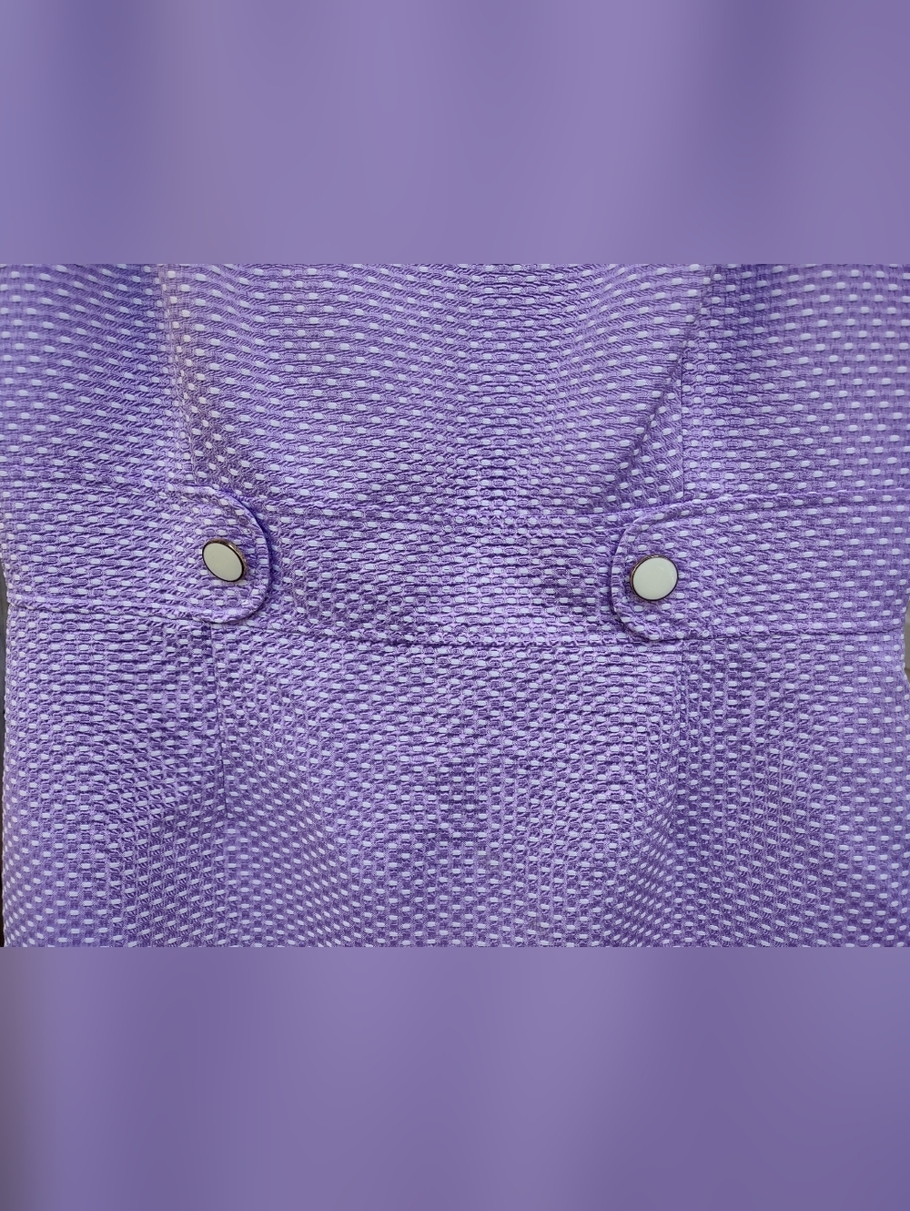 Tahari Lavender Textured Vintage Inspired Sleeveless Sheath Dress - Picture 8 of 9